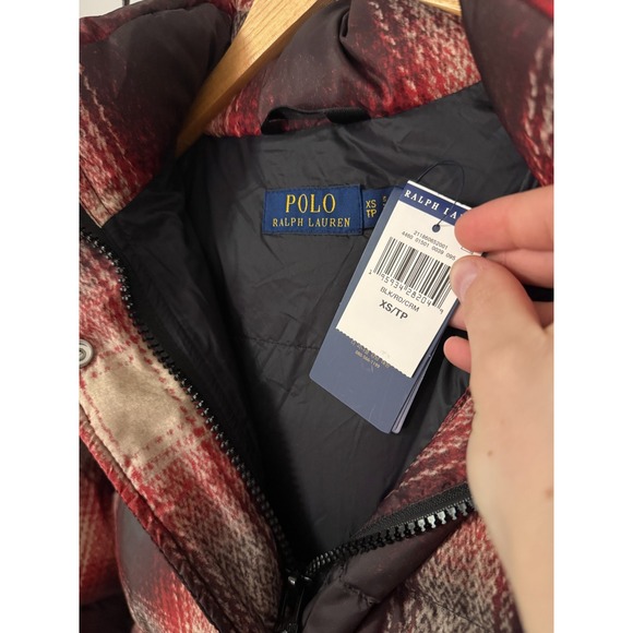 Polo Ralph Lauren Jacket Womens XS‎ Carly Plaid Duck Down Puffer Hooded Coat - Picture 6 of 11